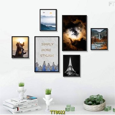 File tranh File tranh bộ 6 tấm TT80022 (bản gốc) in lụa dán tường