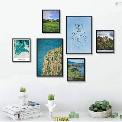 File ảnh File tranh bộ 6 tấm TT80068 (gốc) in decal dán tường