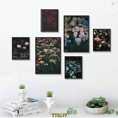 Download file gốc File tranh bộ 6 tấm TT80177 (in lụa) tranh 3D