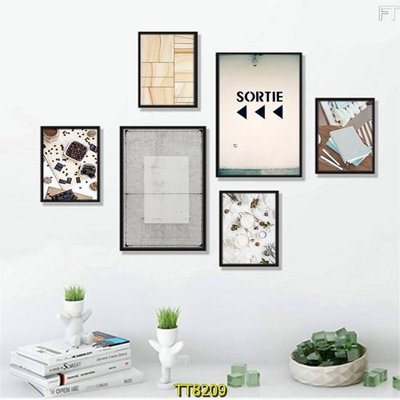 File ảnh File tranh bộ 6 tấm TT80209 (gốc) in PP, decal
