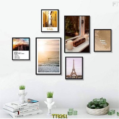 File gốc File tranh bộ 6 tấm TT80261 (in lụa) họa tiết 3D