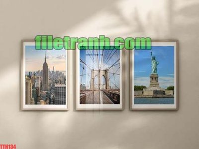 File tranh File gốc in bộ tranh decor treo tráng gương canvas TTH134 (gốc) in backlit film