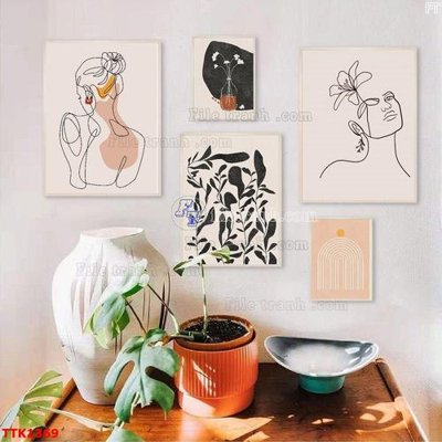 File gốc File bộ tranh treo tường decor TTK1369 (in mica) làm quà tặng