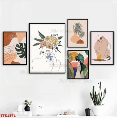 File gốc File bộ tranh treo tường decor TTK1371 (phong cách) châu Âu