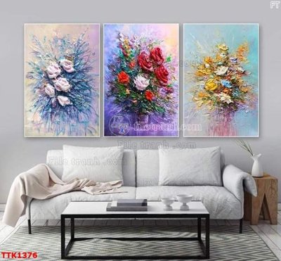 File tranh File bộ tranh treo tường decor TTK1376 (file gốc) chuẩn màu in