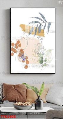 File gốc File bộ tranh treo tường decor TTK1403 (in lụa) trang trí tường