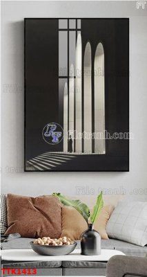 File tranh File bộ tranh treo tường decor TTK1413 (bản gốc) in lụa 3D