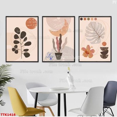 File tranh in tráng gương File bộ tranh treo tường decor TTK1416 (siêu nét)