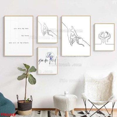 File gốc File bộ tranh treo tường decor TTK1418 (in mica) làm bảng hiệu