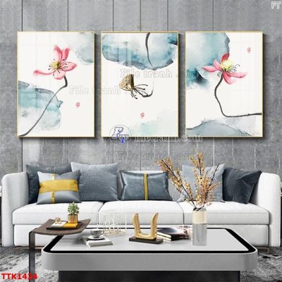 File in trần File bộ tranh treo tường decor TTK1424 (file gốc) xuyên sáng