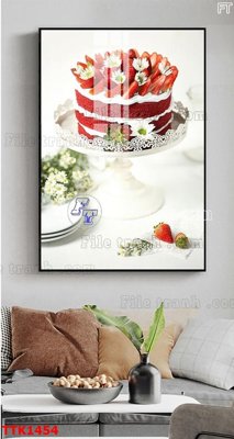 File tranh File bộ tranh treo tường decor TTK1454 (bản gốc) in lụa dán tường