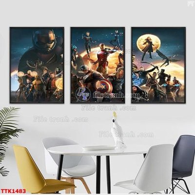 File gốc File bộ tranh treo tường decor TTK1483 (in lụa) tranh thuận buồm