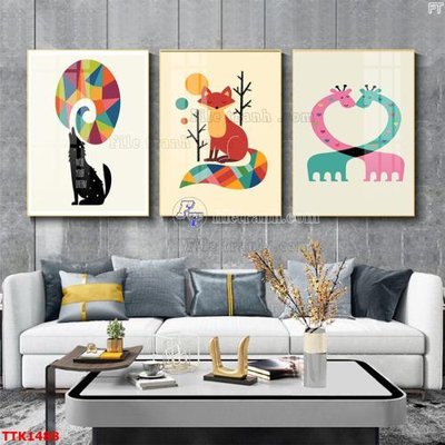 File gốc File bộ tranh treo tường decor TTK1488 (cho in 3D) độc đáo