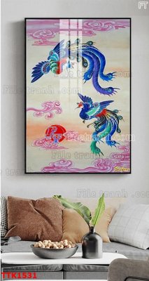 File tranh File bộ tranh treo tường decor TTK1531 (bản gốc) in lụa 3D