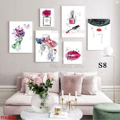 Download file gốc File bộ tranh treo tường decor TTK1560 (in lụa) hoa lá
