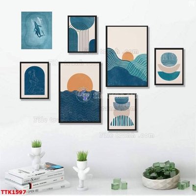 Hình ảnh file gốc File bộ tranh treo tường decor TTK1597 (chất lượng cao)