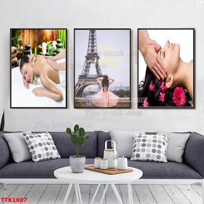 File tranh File bộ tranh treo tường decor TTK1607 (gốc) in trên kính