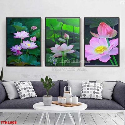File tranh File bộ tranh treo tường decor TTK1608 (bản gốc) in canvas