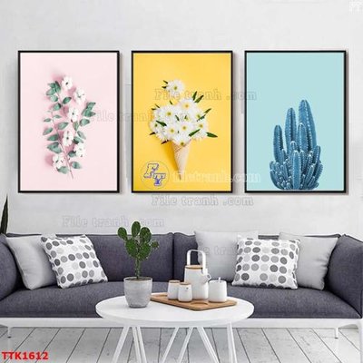 File gốc File bộ tranh treo tường decor TTK1612 (in tráng gương) ốp tường