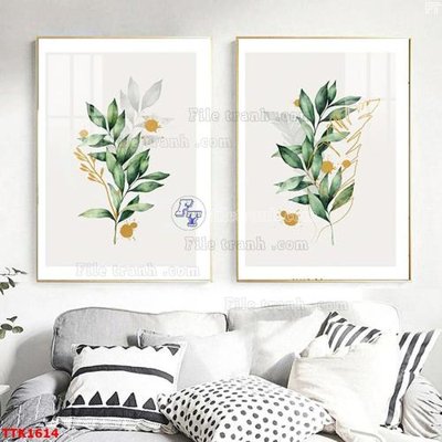 File gốc File bộ tranh treo tường decor TTK1614 (in tráng gương) ốp tường
