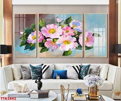File in lụa File bộ tranh treo tường decor TTK1642 (hoa văn) File bộ tranh treo tường decor TTK1642