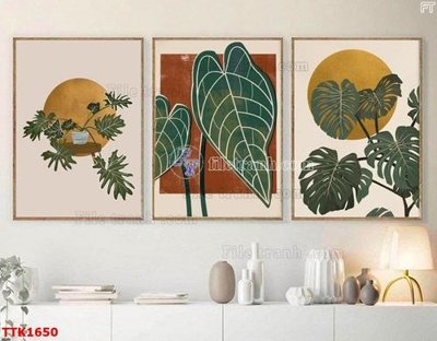File gốc File bộ tranh treo tường decor TTK1650 (phong cách) châu Âu