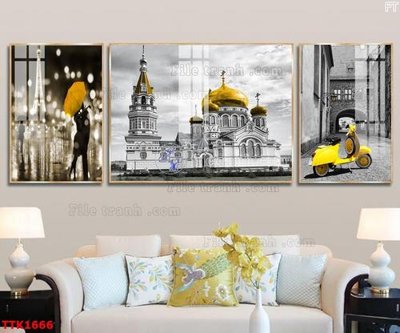 File ảnh File bộ tranh treo tường decor TTK1666 (gốc) in backdrop sự kiện