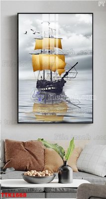 File in trần File bộ tranh treo tường decor TTK1668 (file gốc) hoa văn 3D