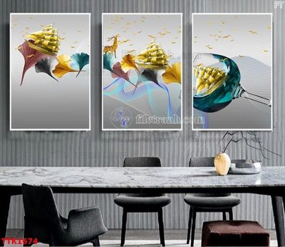 File tranh File bộ tranh treo tường decor TTK1674 (ảnh gốc) in trần nhà
