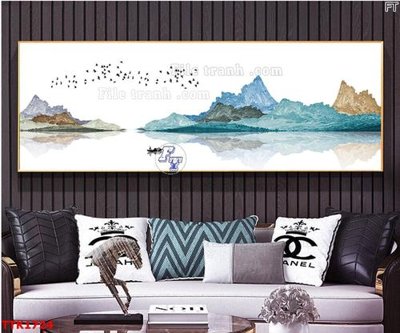 Download file gốc File bộ tranh treo tường decor TTK1724 (in lụa) tranh 3D