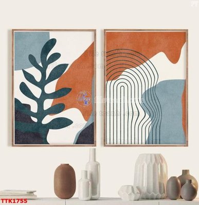 File tranh File bộ tranh treo tường decor TTK1755 (bản gốc) in lụa 5D