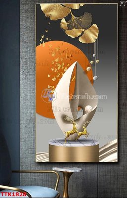 Ảnh gốc file in lụa File bộ tranh treo tường decor TTK1828 chi tiết