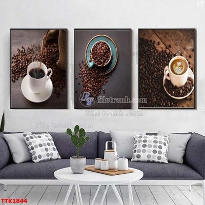 File gốc File bộ tranh treo tường decor TTK1844 (in tráng gương) ốp tường