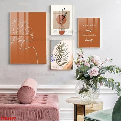 File gốc in ấn File bộ tranh treo tường decor TTK1877 chất lượng vượt trội