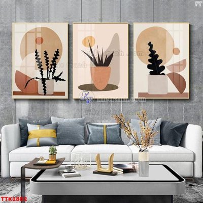 File in lụa File bộ tranh treo tường decor TTK1882 (hoa văn) File bộ tranh treo tường decor TTK1882