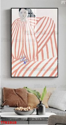 File gốc File bộ tranh treo tường decor TTK1918 (in lụa) tranh thuận buồm