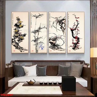 File gốc File bộ tranh treo tường decor TTK1947 (in lụa) trang trí tường