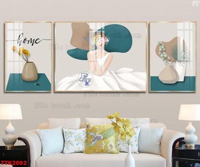 Tải file gốc File bộ tranh treo tường decor TTK2092 (in khổ lớn) không mờ