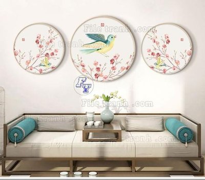 File gốc File tranh bộ hiện đại TTK2531 (in mica) trang trí