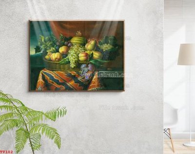 Tải file gốc Tranh tĩnh vật sơn dầu hoa châu âu TV102 (in khổ lớn) không mờ