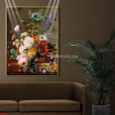 File tranh Tranh tĩnh vật sơn dầu hoa châu âu TV117 (gốc) chủ đề trẻ em