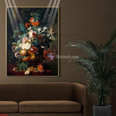 File tranh gốc Tranh tĩnh vật sơn dầu hoa châu âu TV121 (bản quyền) Filetranh.com