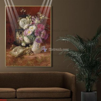 Tải file gốc Tranh tĩnh vật sơn dầu hoa châu âu TV141 (in khổ lớn) không vỡ