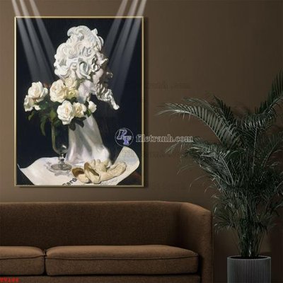 File gốc in ấn Tranh tĩnh vật sơn dầu hoa châu âu TV184 chất lượng vượt trội