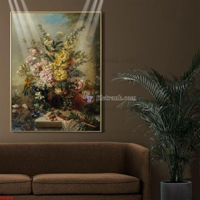 File ảnh Tranh tĩnh vật sơn dầu hoa châu âu TV194 (gốc) cho trang trí nội thất
