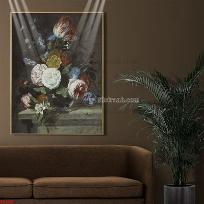 File gốc Tranh tĩnh vật sơn dầu hoa châu âu TV195 (dành cho quảng cáo)