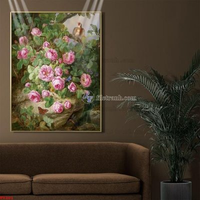 File PSD Tranh tĩnh vật sơn dầu hoa châu âu TV201 (bản gốc) đã tách nền