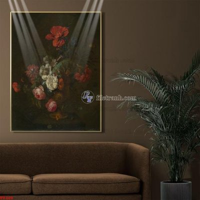 File tranh Tranh tĩnh vật sơn dầu hoa châu âu TV209 (ảnh gốc) không bị mờ