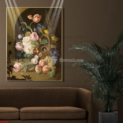 Tải file gốc Tranh tĩnh vật sơn dầu hoa châu âu TV233 (bản PSD) đầy đủ layer