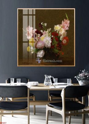Ảnh gốc Tranh tĩnh vật sơn dầu hoa châu âu TV257 (siêu chi tiết) để in ấn